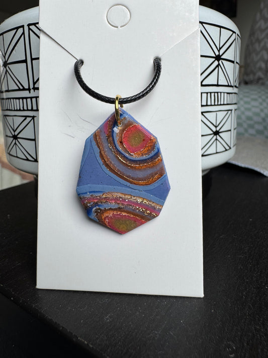 Blue Agate Necklace: Diamond