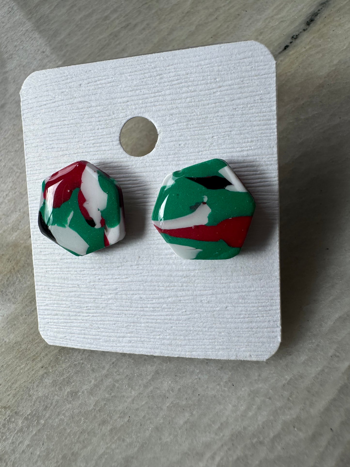 Swirl: Abstract Hexagon Studs