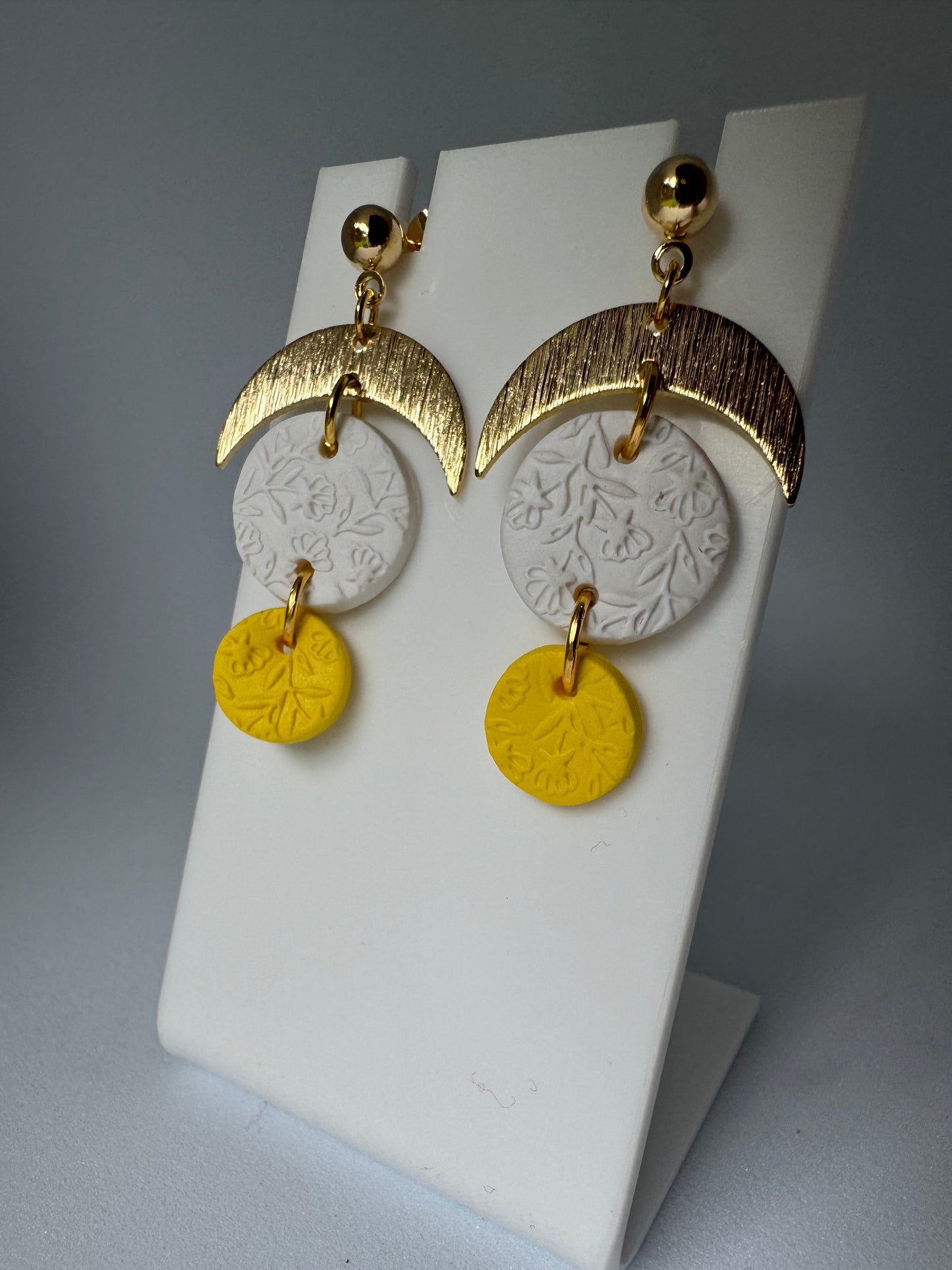 Embossed Earrings: Mini Circle