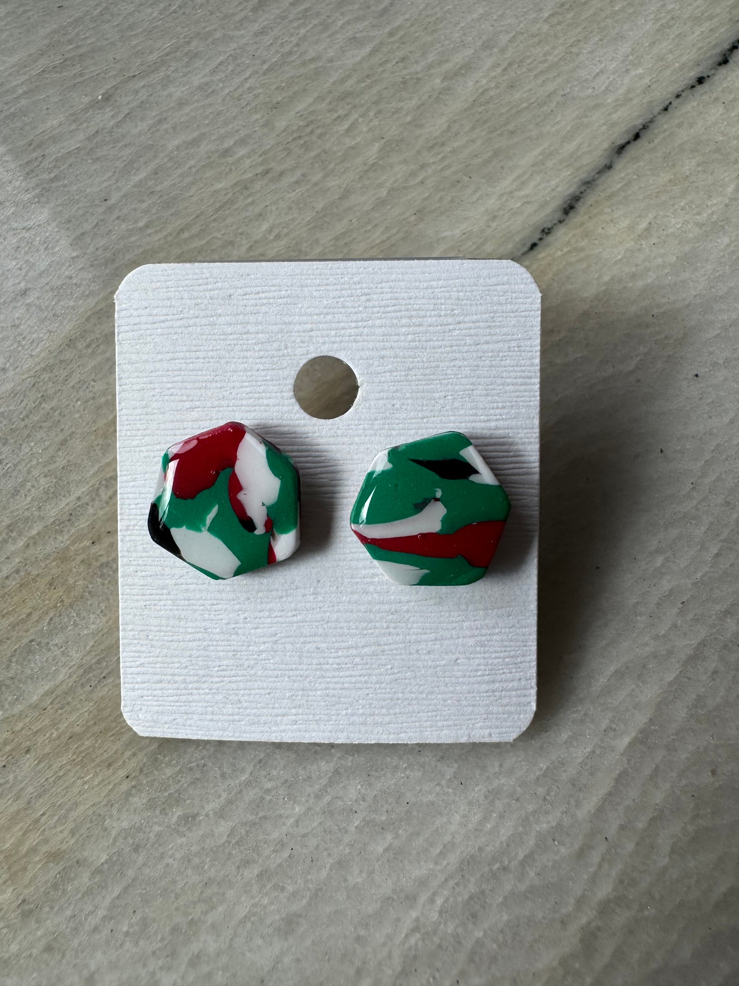 Swirl: Abstract Hexagon Studs