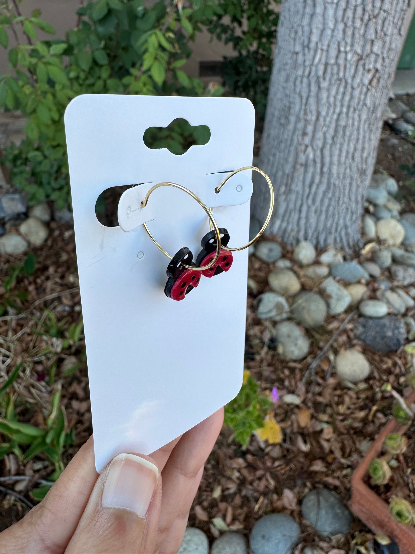 Ladybug Hoops